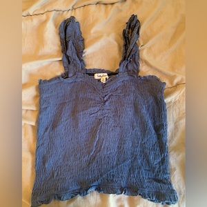 simple blue textured tank top